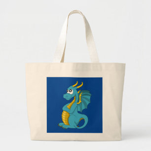 Blue Dragon Cartoon Jumbo Stoffbeutel