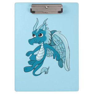 Blue Dragon Cartoon Klemmbrett