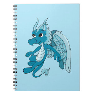 Blue Dragon Cartoon Notizblock