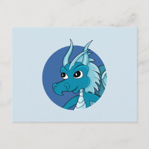Blue Dragon Cartoon Postcard Postkarte
