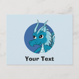 Blue Dragon Cartoon Postcard Postkarte
