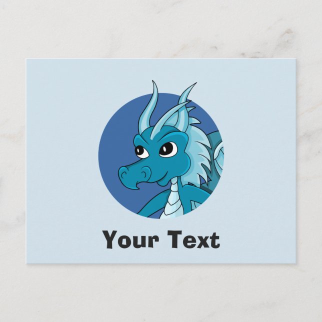 Blue Dragon Cartoon Postcard Postkarte (Vorderseite)