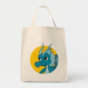 Blue Dragon Cartoon Tragetasche