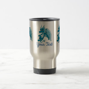 Blue Dragon Cartoon Travel Mug Reisebecher