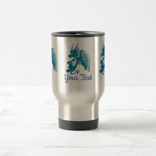 Blue Dragon Cartoon Travel Mug Reisebecher (Mittel)