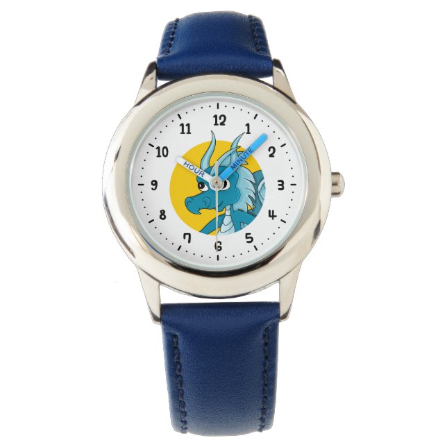 Blue Dragon Cartoon Watch Armbanduhr (Vorderseite)
