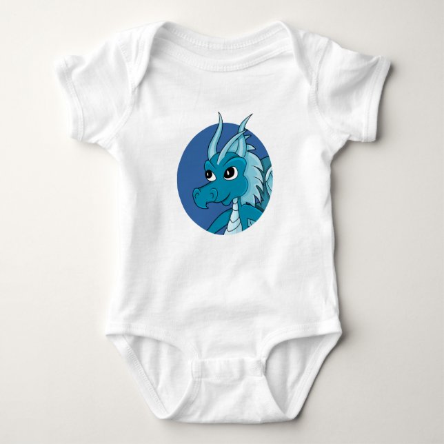 Blue Dragon Cartoons Baby Bodysuit Baby Strampler (Vorderseite)