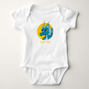 Blue Dragon Cartoons Baby Bodysuit Strampler