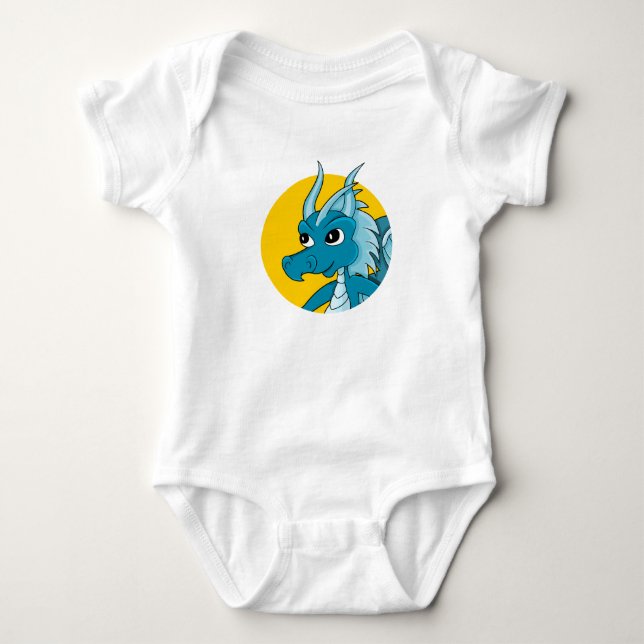 Blue Dragon Cartoons Baby Bodysuit Strampler (Vorderseite)