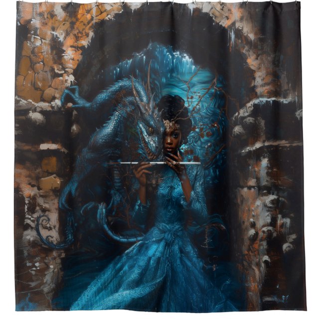 Blue Dragon Duschvorhang (Vorderseite)