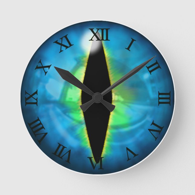 Blue Dragon Eye Runde Wanduhr (Vorderseite)