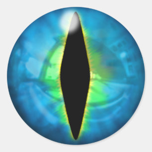 Blue Dragon Eye Runder Aufkleber