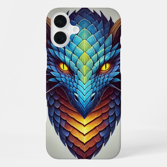Blue Dragon Head iPhone Hülle (Rückseite)
