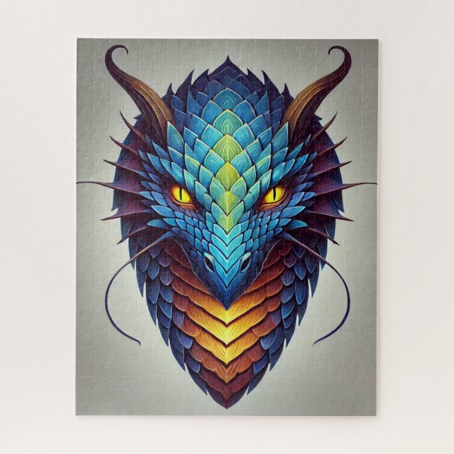 Blue Dragon Head Puzzle (Vertikal)