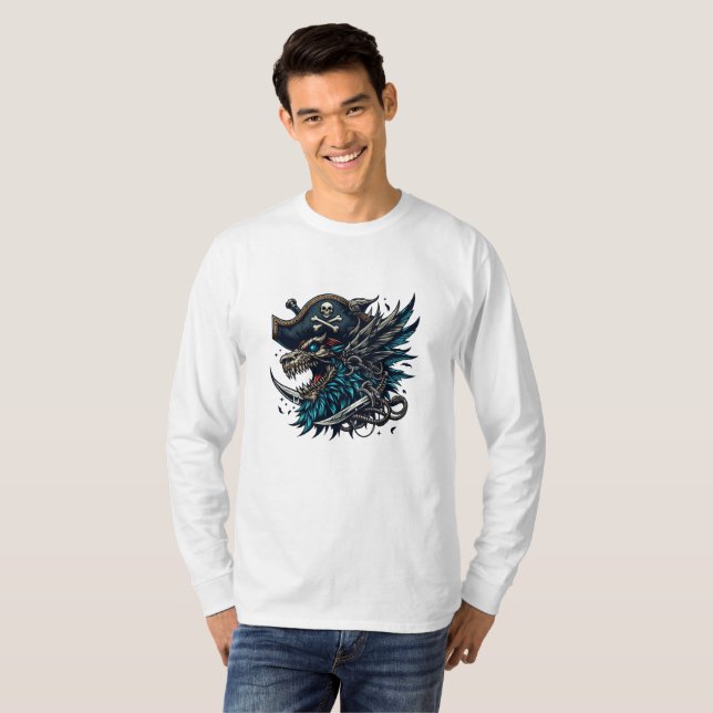 Blue Dragon Pirate Long Sleeve T - Shirt (Vorne ganz)