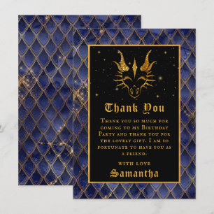 Blue Dragon Scales Gold Imitate Glitzer Geburtstag Dankeskarte