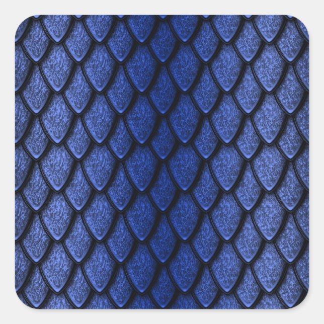 Blue Dragon Scales Quadratischer Aufkleber (Vorderseite)