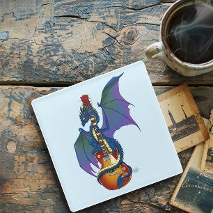 Blue Dragon Sunburst Gitarre Glasuntersetzer