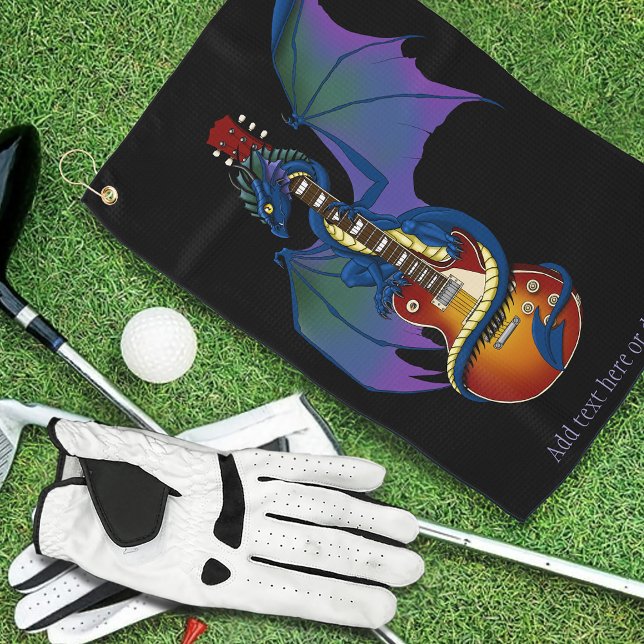 Blue Dragon Sunburst Gitarre Golfhandtuch (Von Creator hochgeladen)