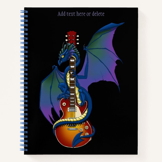 Blue Dragon Sunburst Gitarre Notizbuch (Vorderseite)
