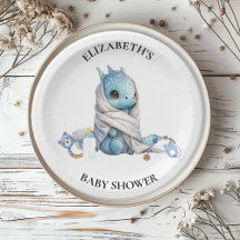 Blue Dragon Watercolor Babydusche