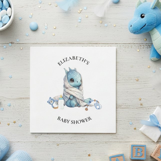 Blue Dragon Watercolor Babydusche Serviette (Von Creator hochgeladen)