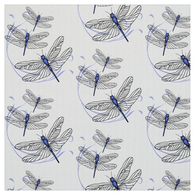 Blue Dragonflies Fabric Stoff (Muster)