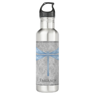 Blue Dragonfly Damask Edelstahlflasche