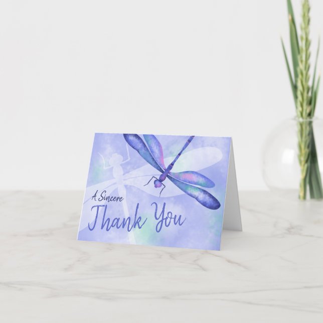 Blue Dragonfly Danke Karte (Vorderseite)
