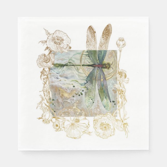Blue Dragonfly Napkin Serviette (Vorderseite)