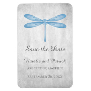 Blue Dragonfly Save the Date Magnet