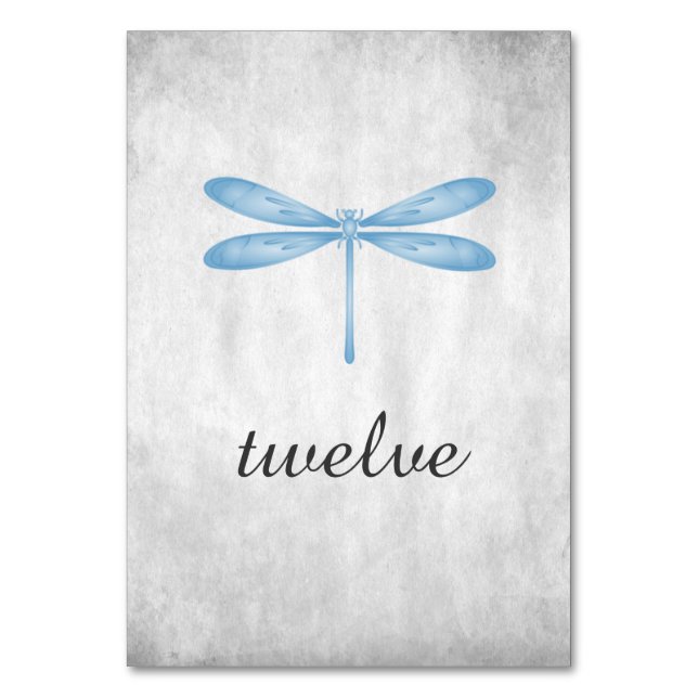 Blue Dragonfly-Tischnummer Tischnummer (Vorderseite)