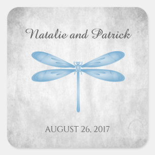 Blue Dragonfly Wedding Stickers