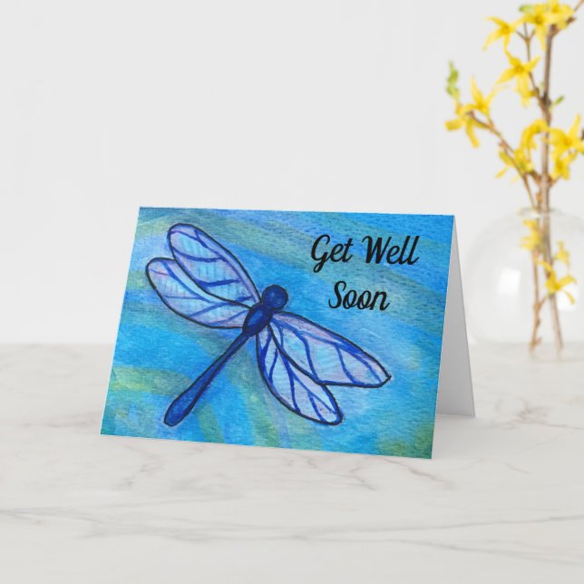 Blue Dragonfly wird bald gut Karte (Gelbe Blume)