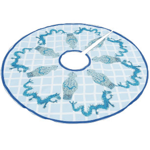 Blue Dragons Chinoiserie Ginger Jar Jars Polyester Weihnachtsbaumdecke