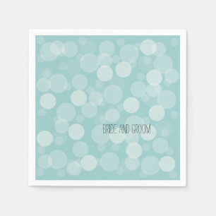 Blue Dream Bokeh Dots Wedding Serviette