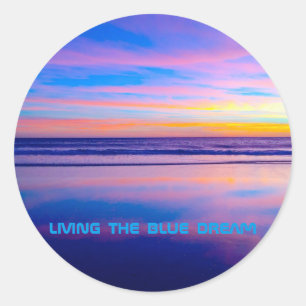 Blue Dream Sunset Santa Monica Runder Aufkleber