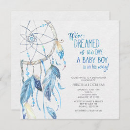 Blue Dreamcatcher Baby Shower Einladung