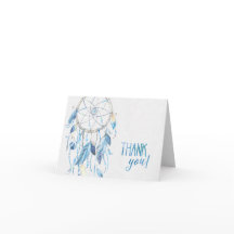 Blue Dreamcatcher Folded Thank You