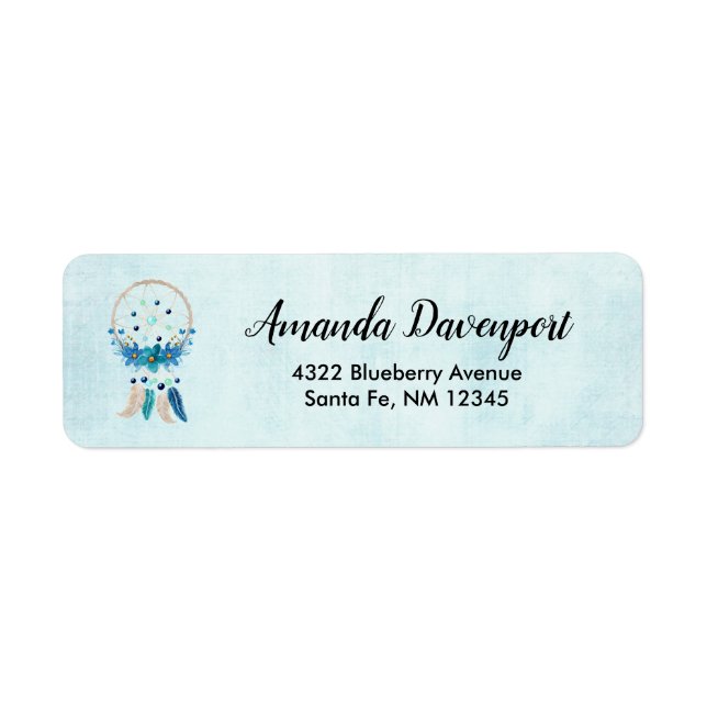 Blue Dreamcatcher Stylish Boho Design (Vorne)