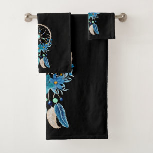 Blue Dreamcatcher Stylish Boho Design Badhandtuch Set