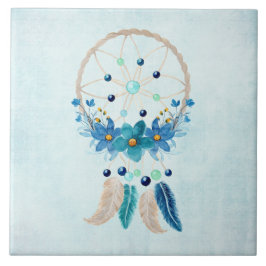 Blue Dreamcatcher Stylish Boho Design Fliese