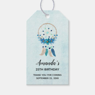 Blue Dreamcatcher Stylish Boho Design Geburtstag Geschenkanhänger