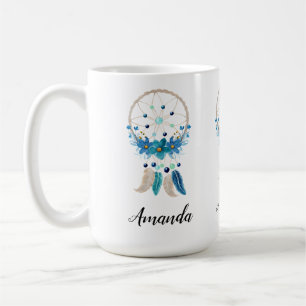 Blue Dreamcatcher Stylish Boho Design Kaffeetasse