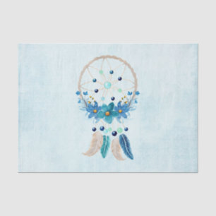 Blue Dreamcatcher Stylish Boho Design Seidenpapier