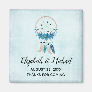 Blue Dreamcatcher Stylish Boho Design Wedding Magnet