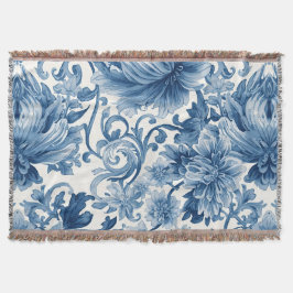 Blue Dreams | Floral Watercolor Chinoiserie White Decke