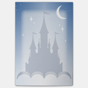 Blue Dreamy Castle In The Clouds Starry Moon Sky Post-it Klebezettel