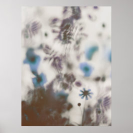 Blue Dreamy Soft Wildblumen Poster