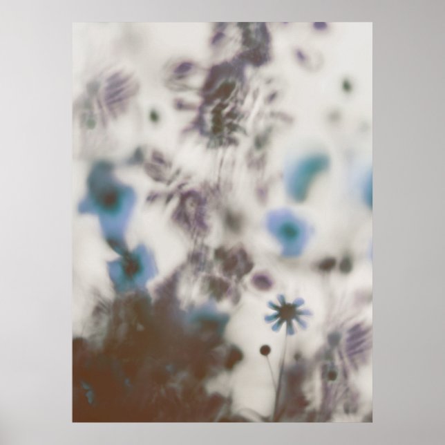 Blue Dreamy Soft Wildblumen Poster (Vorne)